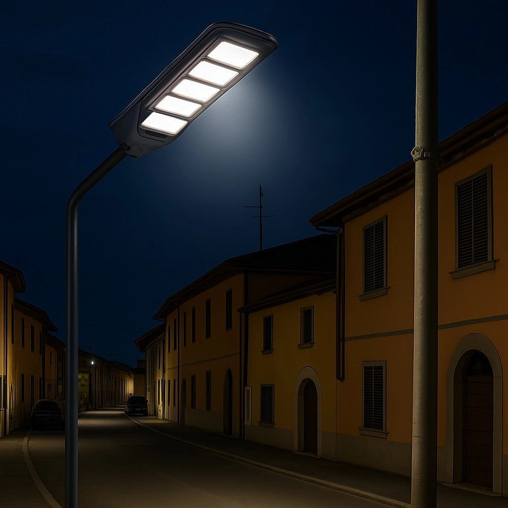 Trade Shop - Lampione Faro Led Solare 100w 160w 220w 300w Con Sensore Crepuscolare Prossimità Es-p-f -  300 Watt