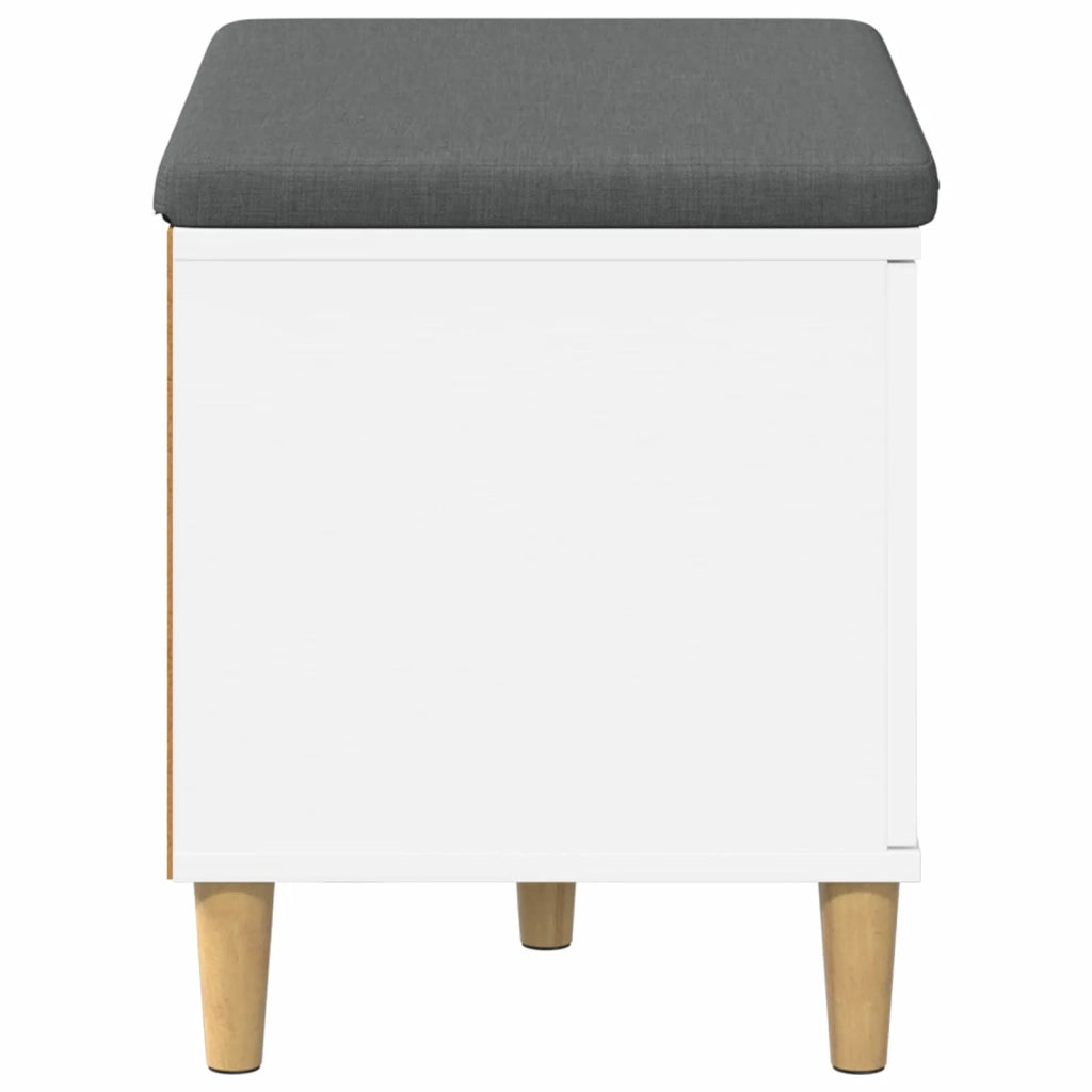 Panca per ingresso con cuscino-Sgabello-Panca da Corridoio con porta Bianco 60 x 38 x 46 cm 488096
