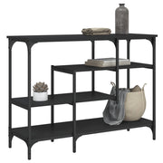 Tavolino Consolle con Ripiani-Tavolino da soggiorno Nero 100x35x75 cm 740197
