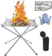 Fornello da campeggio portatile pieghevole - rete in acciaio inox - per camping e picnic.