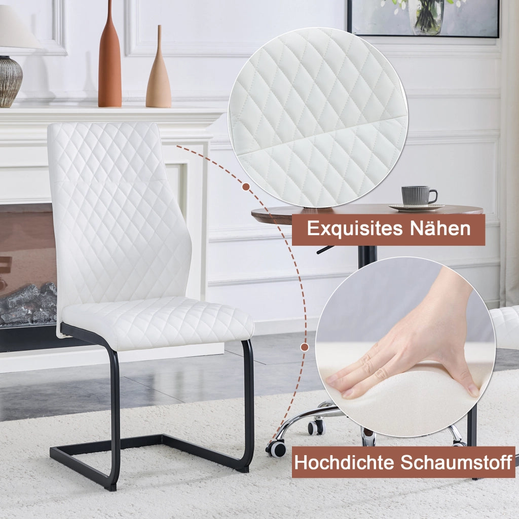 Tavolo da Pranzo Rotondo con 4 Sedie ¨C MINIMAL ¨C Piano MDF Nero, Gambe Cilindriche, 100 cm