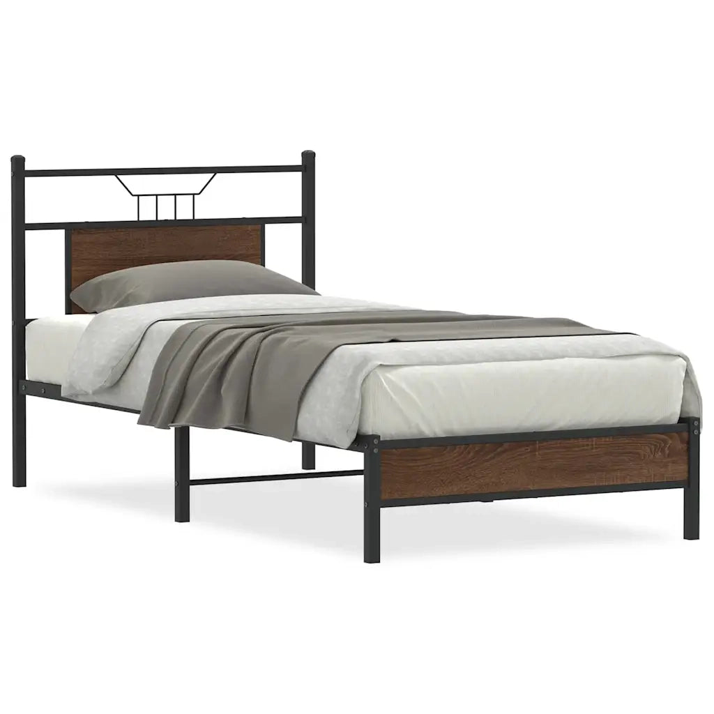 Giroletto senza Materasso-Struttura Letto Rovere Marrone 90x190cm in Truciolato 962564