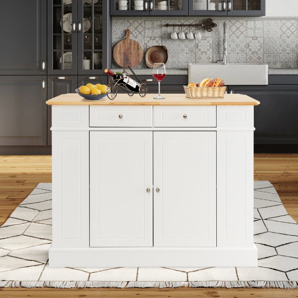 Isola da cucina con contenito reripiani regolabili a 3 livelli-Mobile contenitore da cucina a 2 ante Bianco