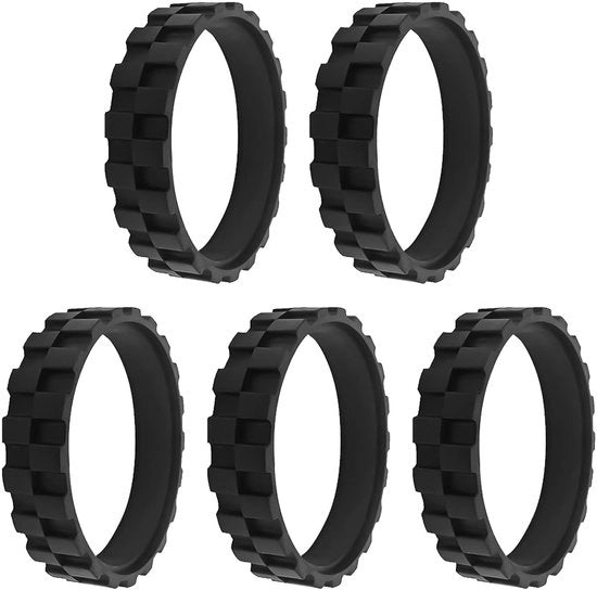 Set di cinture per aspirapolvere robotici 5 pezzi - Pezzi di ricambio - Aspirapolvere per pavimento - Pneumatici robotici - Set di borsette rotanti - Materiale siliconico - Diametro interno 6 cm
