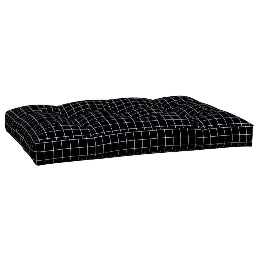 Cuscino per Pallet Motivo a Quadri Nero 120x80x12 cm in Tessuto 360529