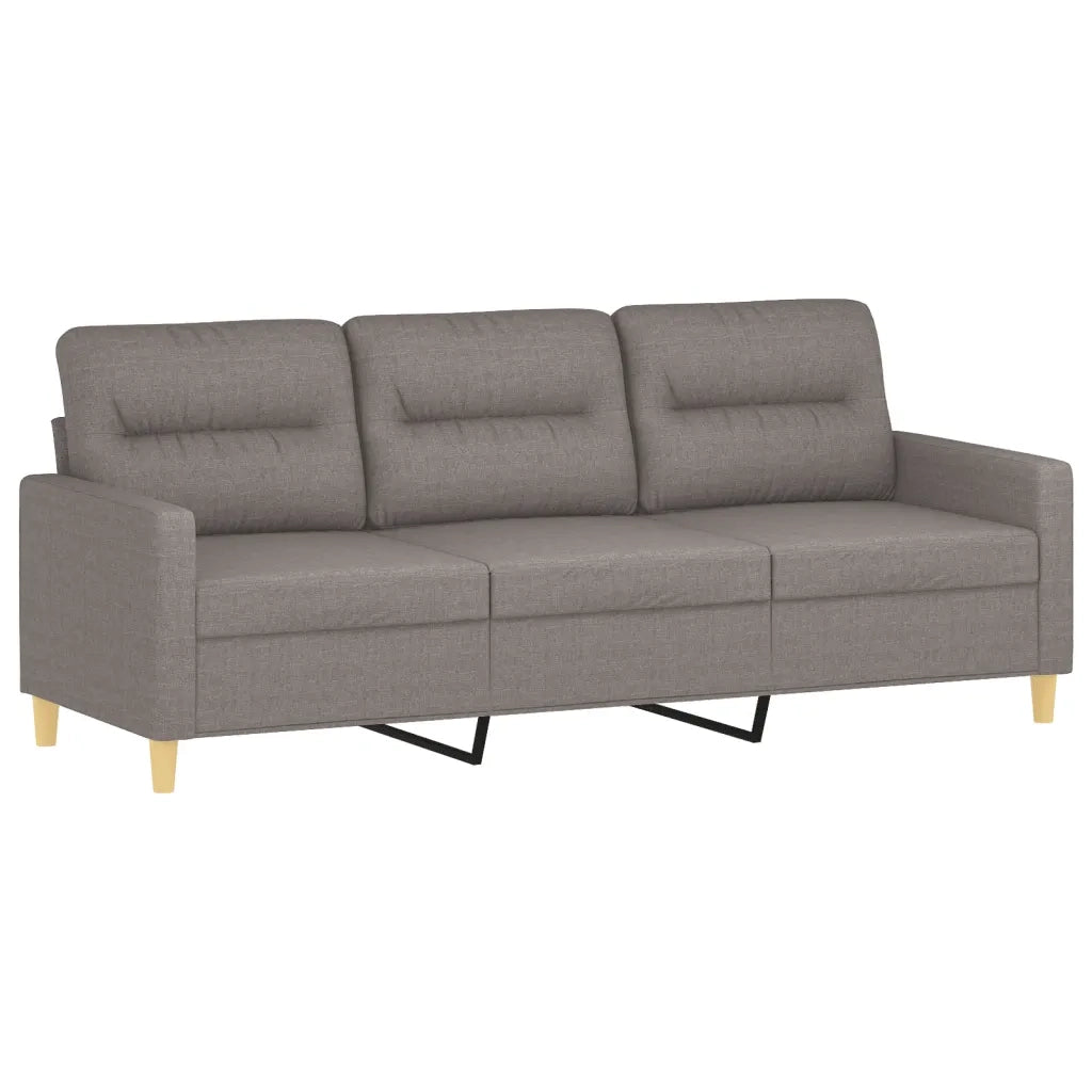 Set di Divani 4 pz con Cuscini Tortora in Tessuto