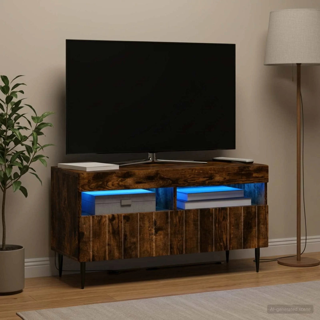Mobile TV LED Rovere Fumo Legno ingegnerizzato 896560