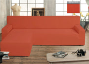 Copridivano Genius Con Penisola Chaise Longue Modello Swing Colore Siena - Sinistra - Siena