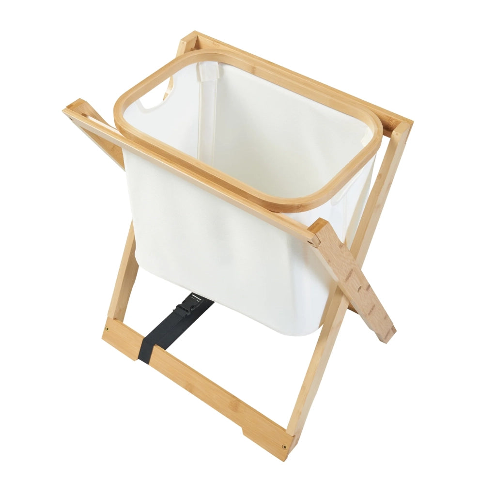 Tavolo da picnic in bambù e poliestere 53 x 48 x 32 cm crema naturale e nero 03_0011043