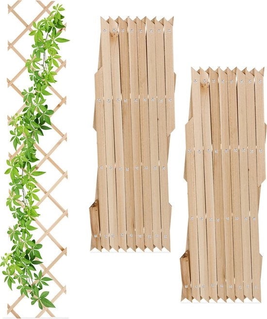 Sistema di sostegno per piante - estensione - set di 3 - 180 cm - rete - legno