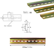 Pannelli di montaggio DIN per schede di commutazione - 3 pezzi - larghezza 35 mm - 200 mm di lunghezza - compatibili con schede di distribuzione
