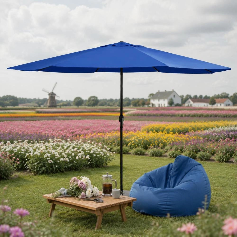 Parasol With Metal Pole 390 Cm Azure Blue