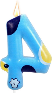 Candela personalizzata blu per il compleanno dei bambini amanti dei cani, candela con tema zampa di cane, ideale come decorazione per torta - decorazione per festa ideale per bambini