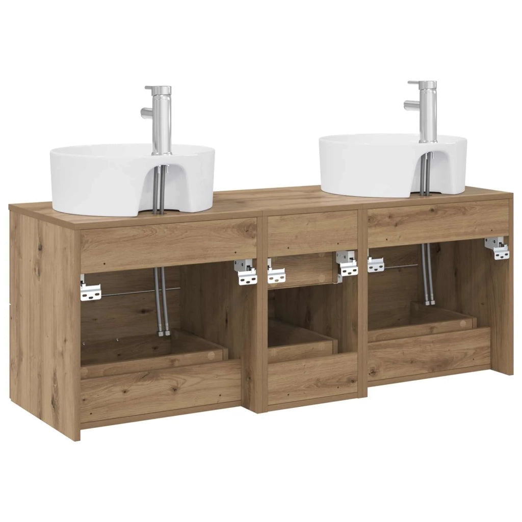 Set di mobili per il bagno 3 pz Rovere Artigianale 3405890
