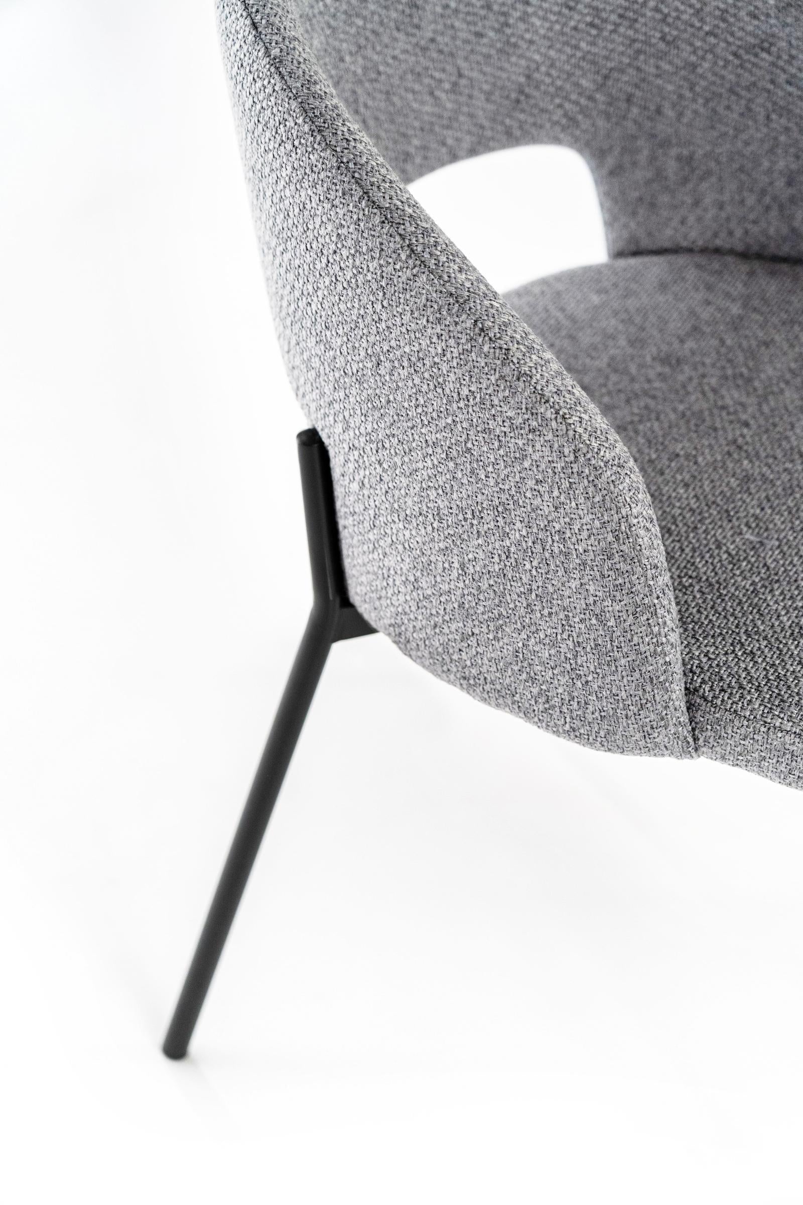 Set  Sedie 52x55,5xH78,5 cm in Tessuto Greta Grigio Chiaro