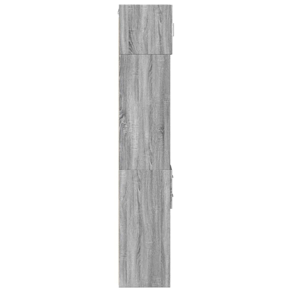 Mobile contenitore sottile e moderno salvaspazio 30 x 42,5 x 225 cm legno composito grigio 02_0055557