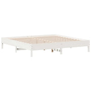 Letto matrimoniale | Letto per adulti | Letto senza Materasso Bianco 180x200 cm Legno Massello di Pino
