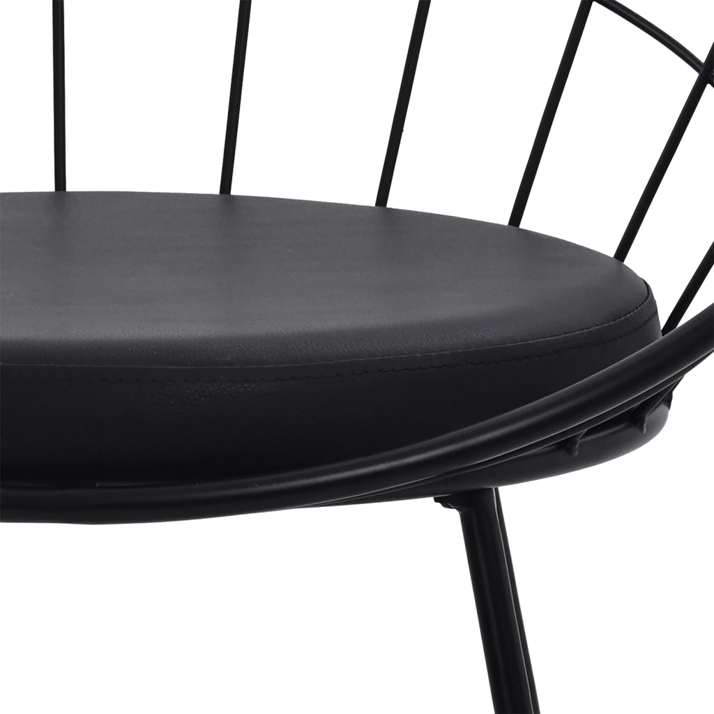Set di 2 sgabelli da bar 75cm in metallo nero e cuscino nero ALEX