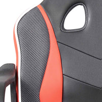 Assen - sedia gaming in pvc+pl e nylon nero e rosso