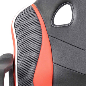 Assen - sedia gaming in pvc+pl e nylon nero e rosso