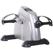 Mini cyclette con pedali, bici da allenamento con display LCD, in ghisa color argento, 35 x 40 x 31 cm.