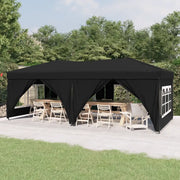 Tenda per Feste Pieghevole con Pareti Laterali-Tenda Gazebo Nero 3x6 m 825806