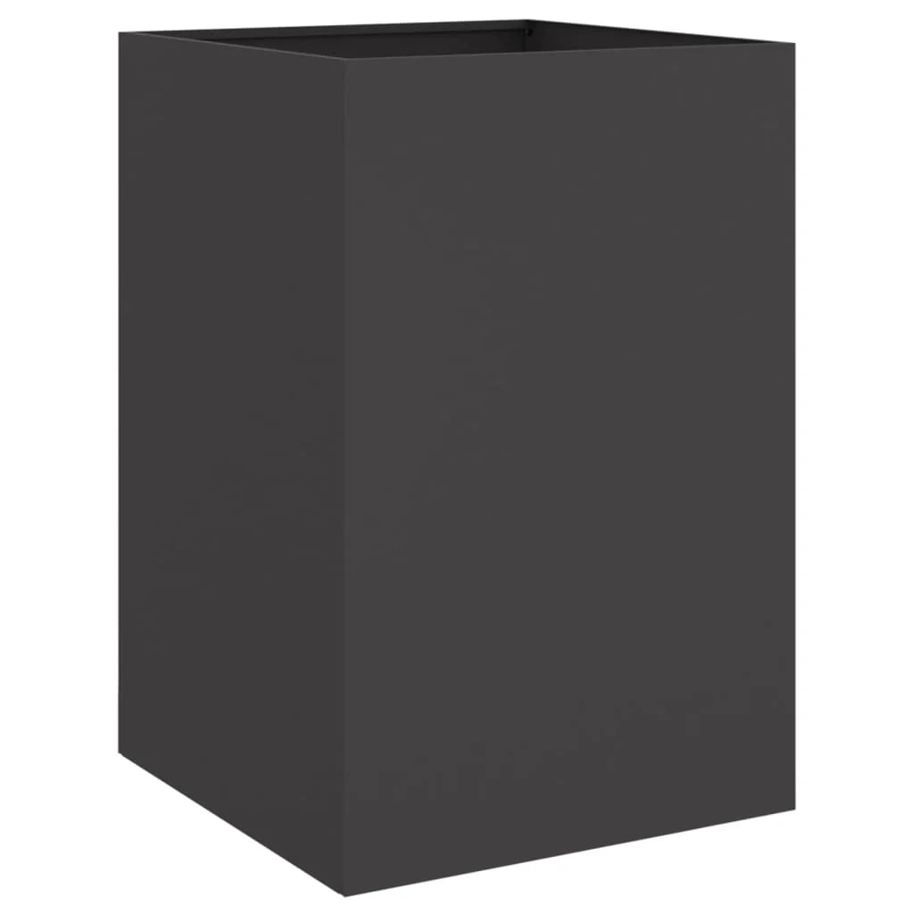 Fioriera rialzata per piante fiori terrazza giardino 52 x 48 x 75 cm acciaio nero 02_0037685