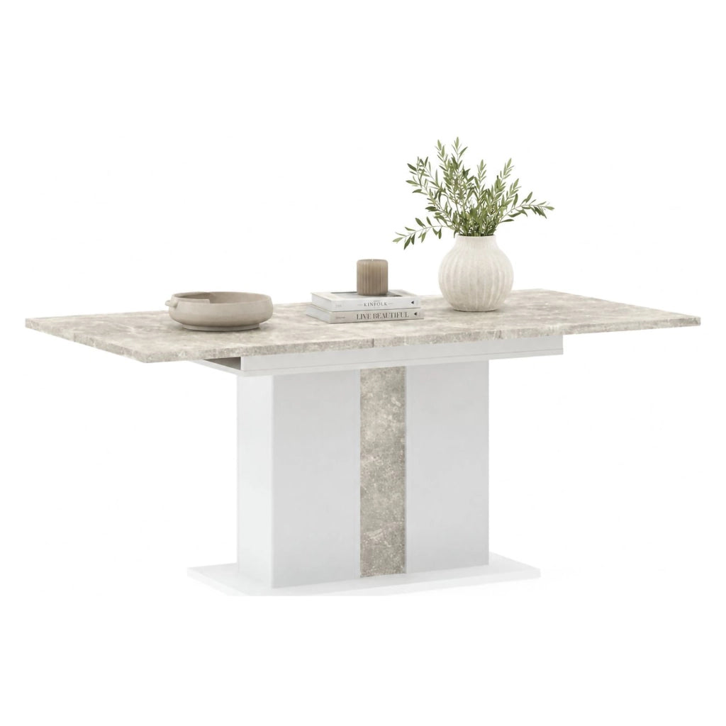 Livale, Tavolo Allungabile 8 Posti, 134x90x76h cm Bianco