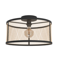 Plafoniera Industrial Dellow 1 Luce Acciaio Nero