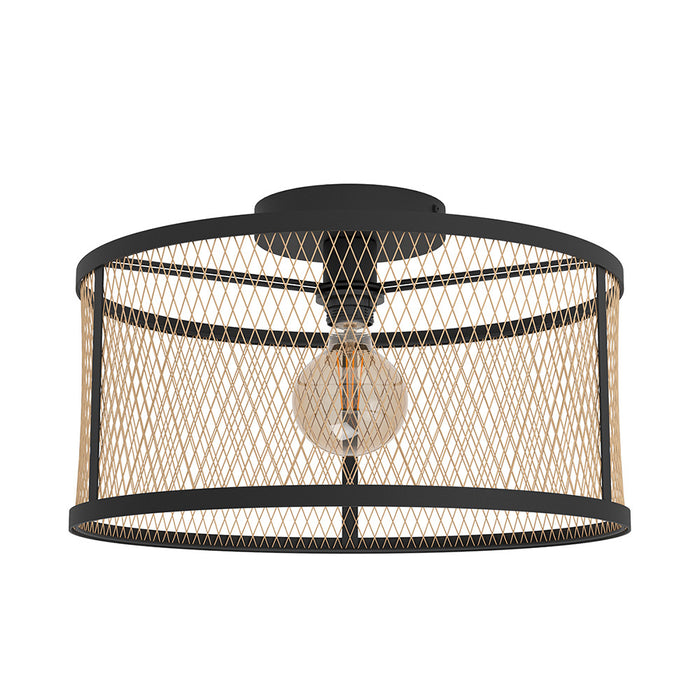 Plafoniera Industrial Dellow 1 Luce Acciaio Nero