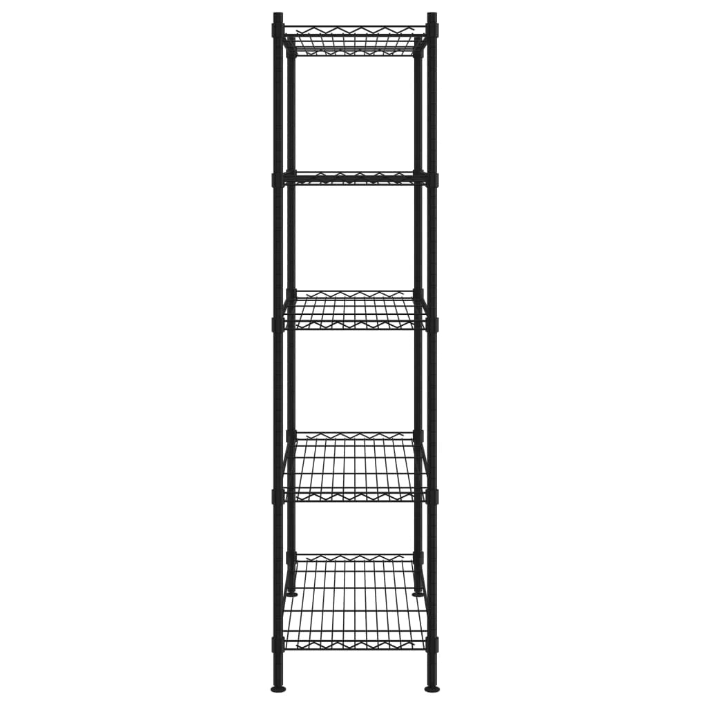 Scaffale portaoggetti a 5 ripiani 90 x 35 x 180 cm 250 kg nero 02_0045694