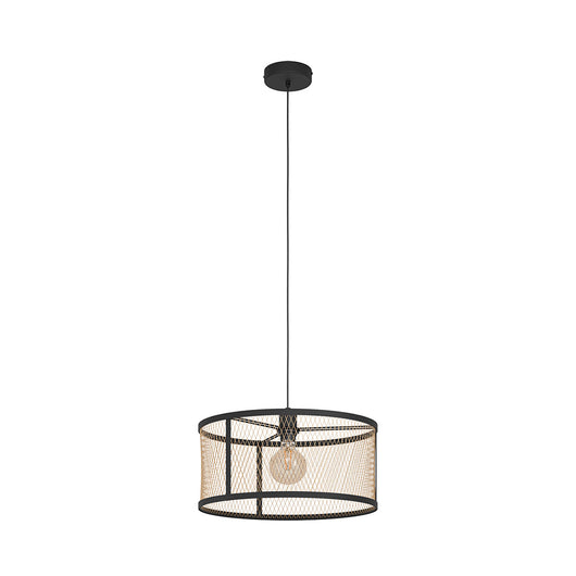Lampadario Industrial Dellow 1 Luce Acciaio Nero