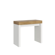 Consolle Allungabile 90-300x40x77 cm in Nobilitato Marrone e Bianco