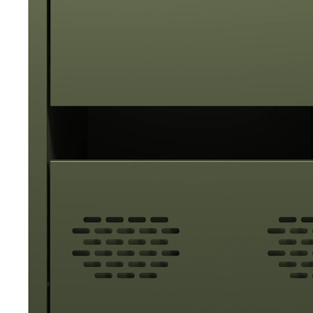 Credenza Verde Oliva 35x39x73,5 cm in Acciaio Laminato a Freddo