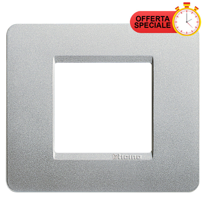 BTicino Matix Placca 2 Posti Silver AM4802SL