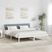 Struttura del letto-Giroletto-Rete del Letto Bianco e grigio chiaro 180 x 200 cm 654516