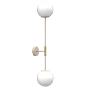 Applique Glame 2xE27 beige oro metallo sfere bianche