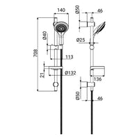 Saliscendi Ginepro cromato con 2 supporti regolabili