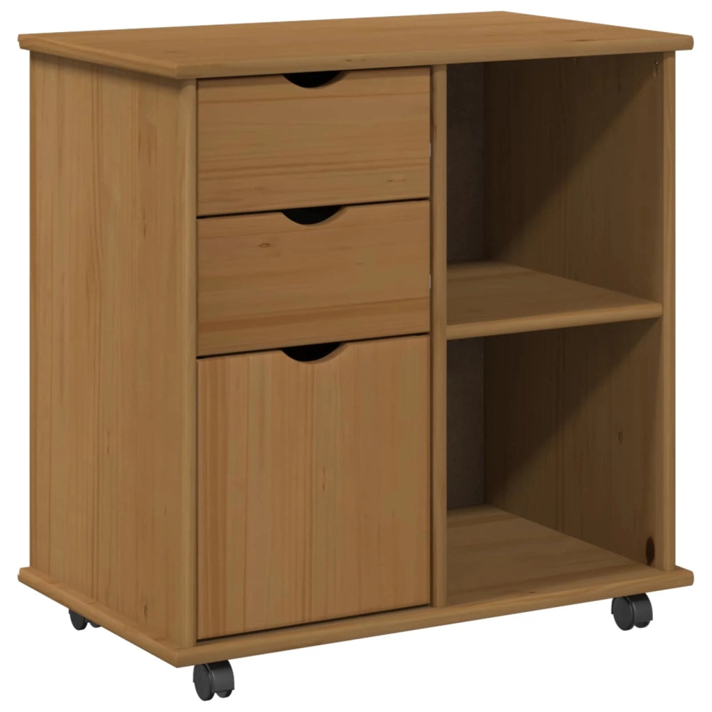Mobile con Ruote con ruota Marrone miele 63,5 x 39 x 65,5 cm 42028380