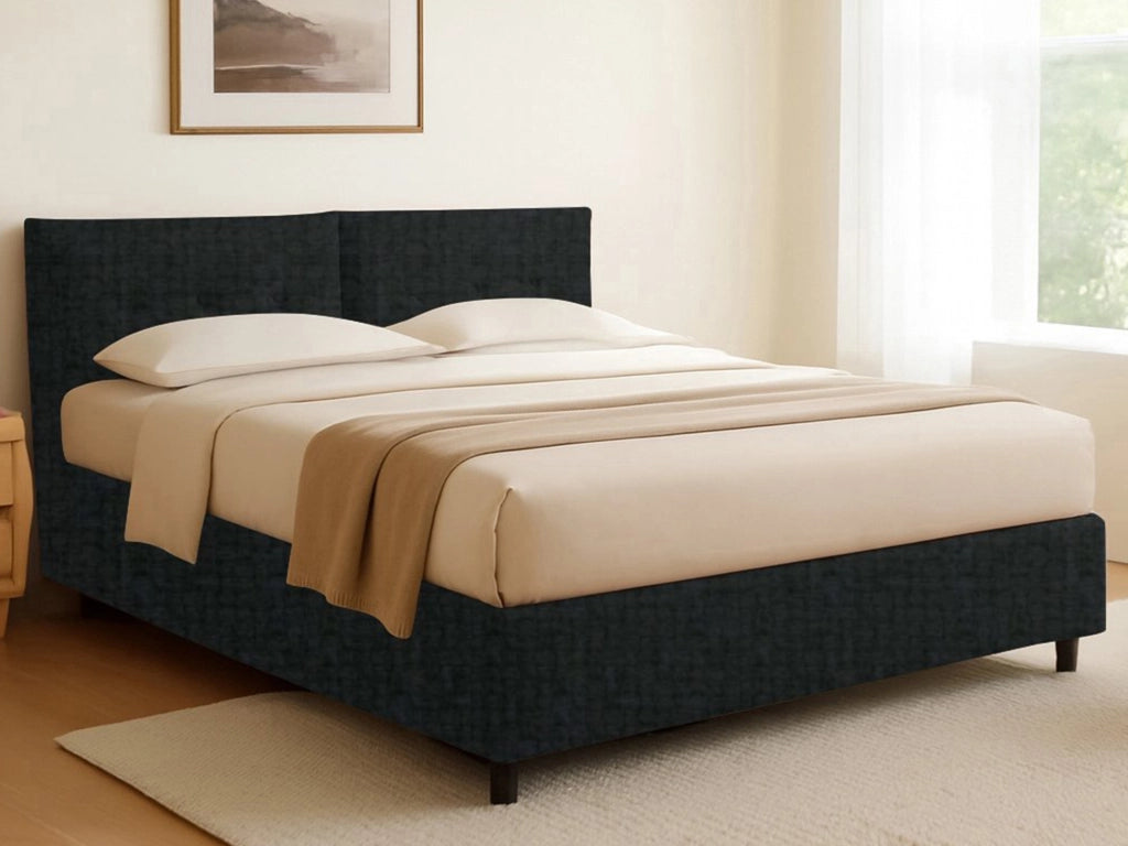 Truro, Letto Singolo Sfoderabile Made in Italy, Grigio Scuro