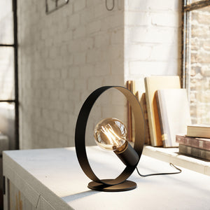 Lampada Da Scrivania Moderna Frijolas 1 Luce Acciaio Nero