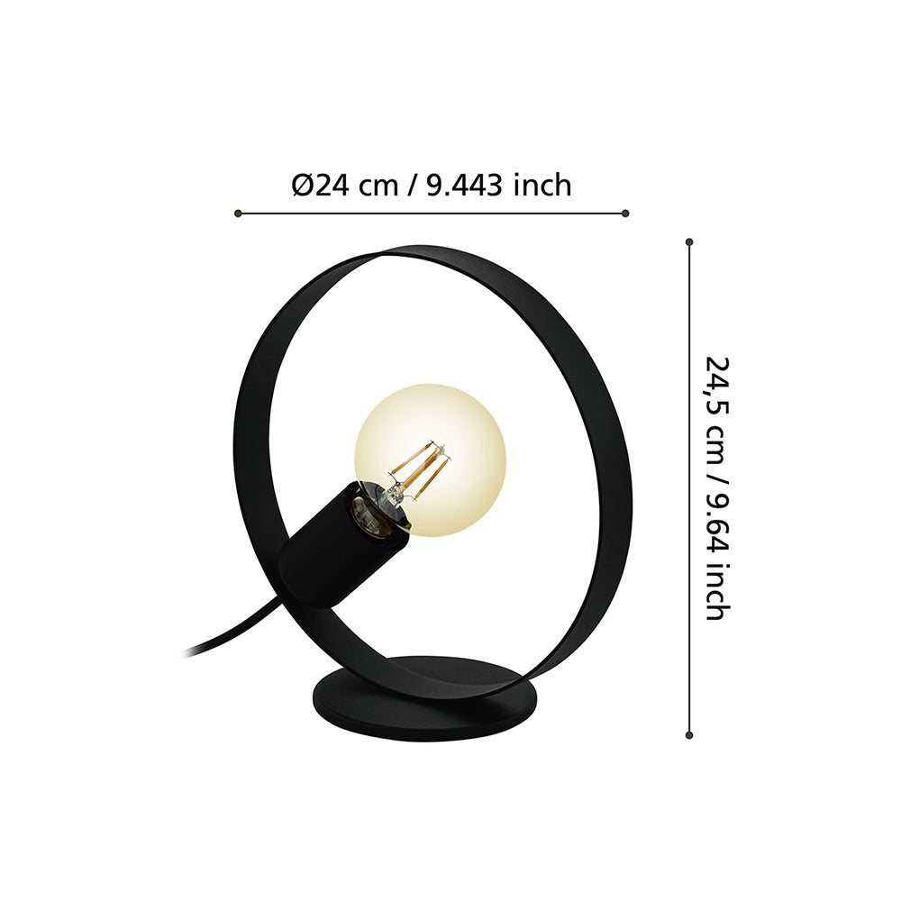 Lampada Da Scrivania Moderna Frijolas 1 Luce Acciaio Nero