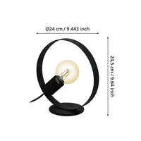 Lampada Da Scrivania Moderna Frijolas 1 Luce Acciaio Nero