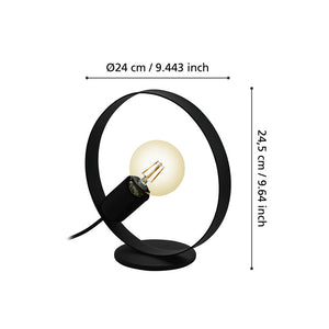 Lampada Da Scrivania Moderna Frijolas 1 Luce Acciaio Nero