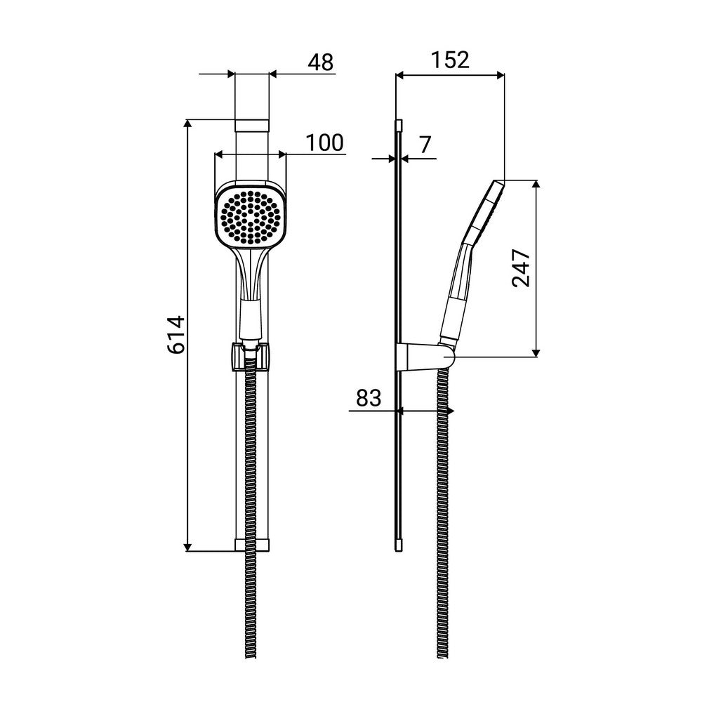 Saliscendi Edera asta piatta fissaggio incollo o con viti
