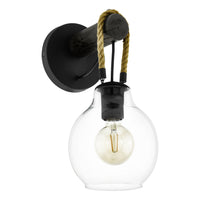 Applique Vintage Roding Acciaio Nero 1 Luce E27