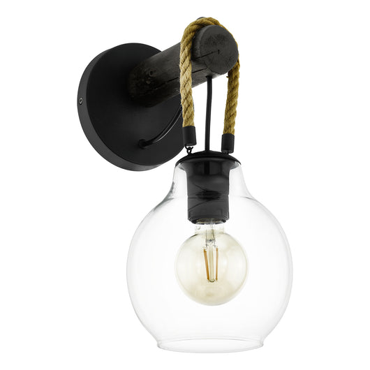 Applique Vintage Roding Acciaio Nero 1 Luce E27