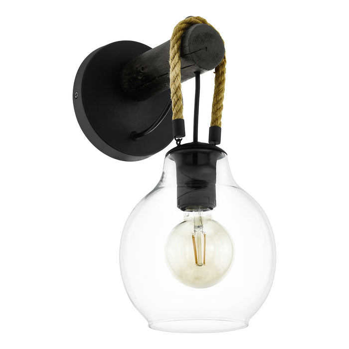 Applique Vintage Roding Acciaio Nero 1 Luce E27