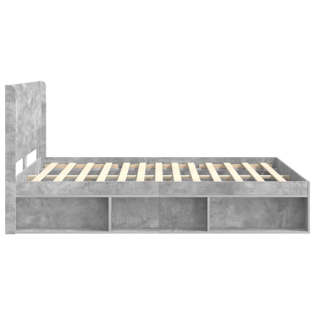 Struttura del letto con stoccaggio e testata-Giroletto con contenitore Grigio Cemento 539876
