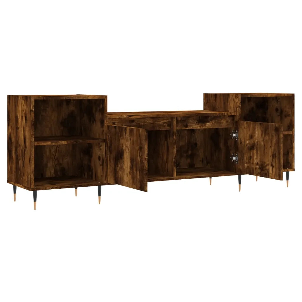 vidaXL Mobile TV Rovere Fumo 160x35x55 cm in Legno Multistrato
